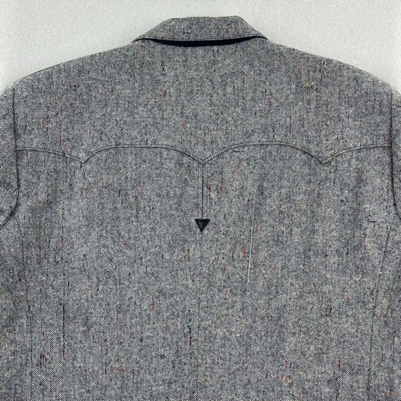 Alamo Moda Hombre Western Blazer Jacket Men’s 44R Gray Black Faux Leather Rodeo - Picture 7 of 15